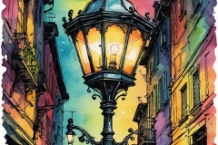 old-fashioned-street-lamp-ink-watercolor