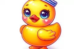 DALL·E-2024-05-25-16.25.20-A-cute-brightly-colored-rubber-duck-with-a-cheerful-expression-and-a-little-sailor-hat.-The-background-is-plain-white-with-no-other-elements-present