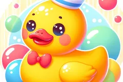 DALL·E-2024-05-25-16.25.26-A-cute-brightly-colored-rubber-duck-with-a-cheerful-expression-and-a-little-sailor-hat.-The-background-is-simple-and-light-filled-with-playful-colo